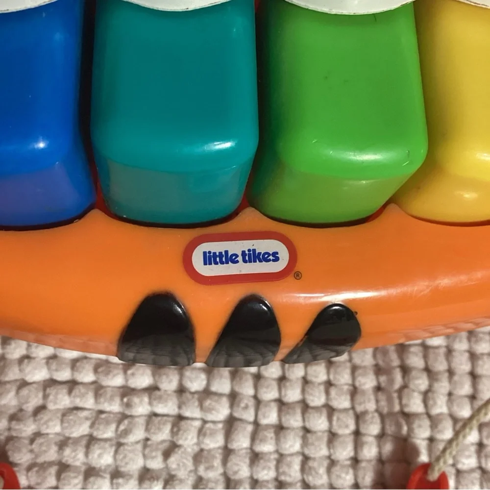 Little Tikes Orange Tiger Xylophone Piano Toy with Attached Red Sticks VGUC
